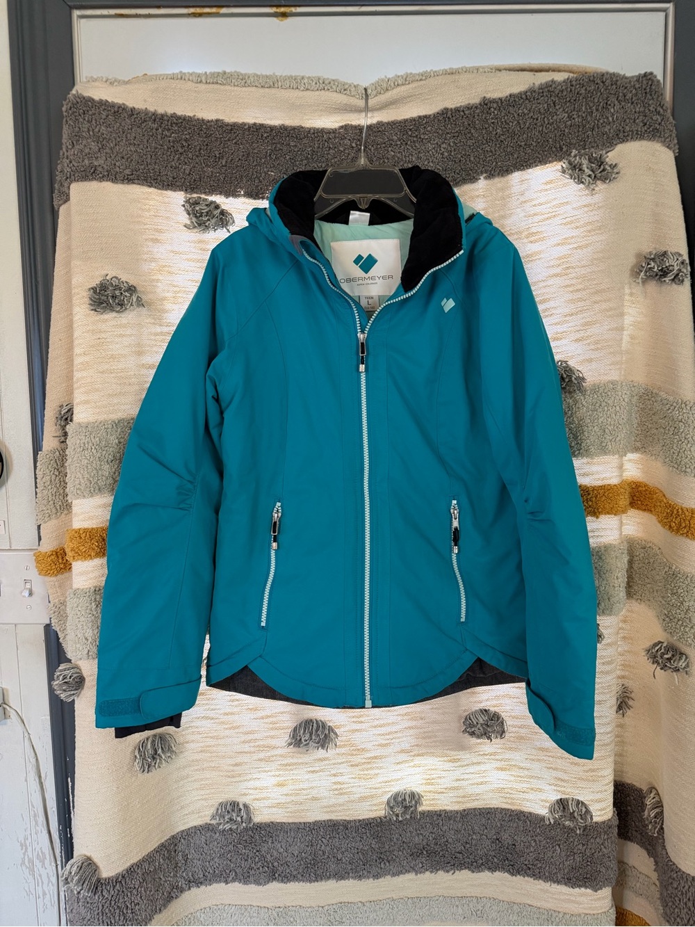 Obermeyer Kenzie Jacket - Teal Hooded Winter - Teen L (14-16)